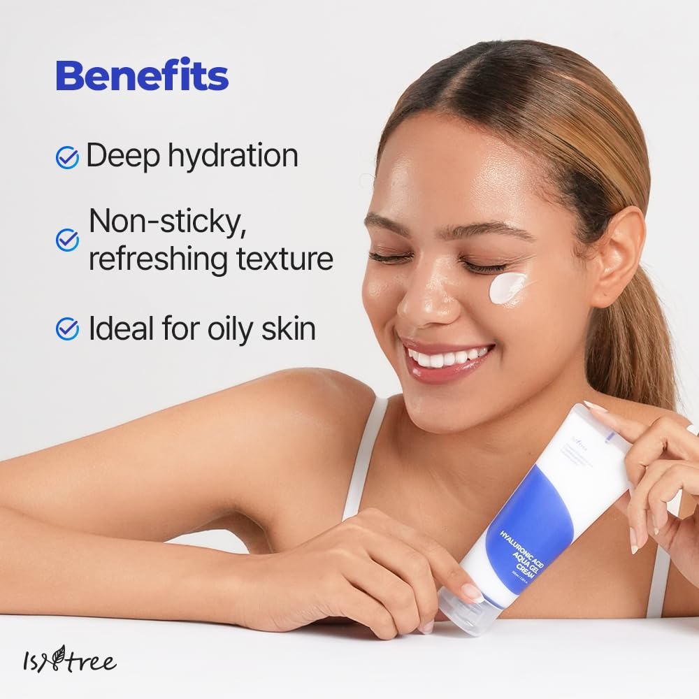 IsNtree Hyaluronic Acid Aqua Gel Cream 100ml, 3.38 fl oz | Korean Skincare | Lightweight Moisturizer | Quick-Absorbing Hydration | For Oily to Combination Skin - Image 2